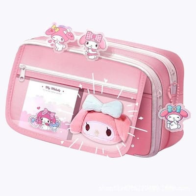 Pencil Case Large Capacity + doll + sticky note + highlighter + keychain + acrylic clip_img_2