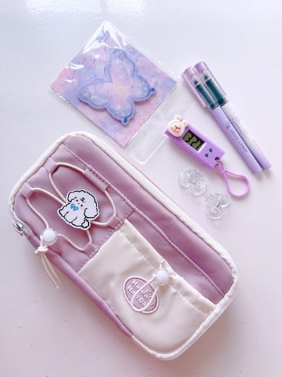 Sea Salt Milk Blue Pencil Case 9-layer Large Capacity with Stationery_img_5