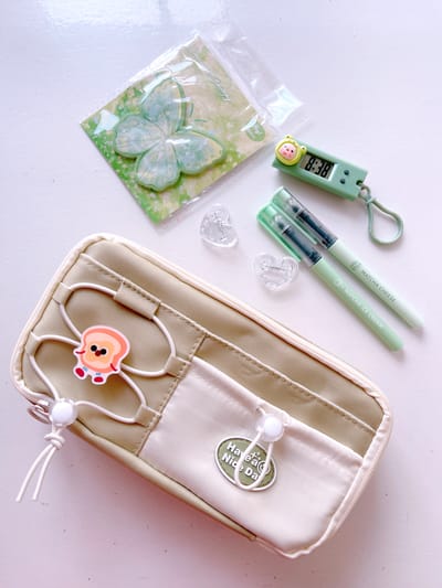 Sea Salt Milk Blue Pencil Case 9-layer Large Capacity with Stationery_img_6