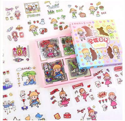 Goka hand account stickers 100 pte cute waterproof cartoon book PET mug stickers_img_4