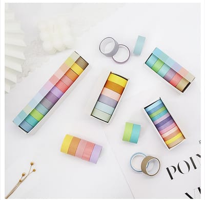 Wheat youth macaroon and paper tape solid color DIY decorative stickers_img_3