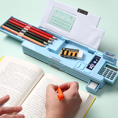 Multi-functional large capacity plastic stationery box creative Internet-famous pencil case_img_1