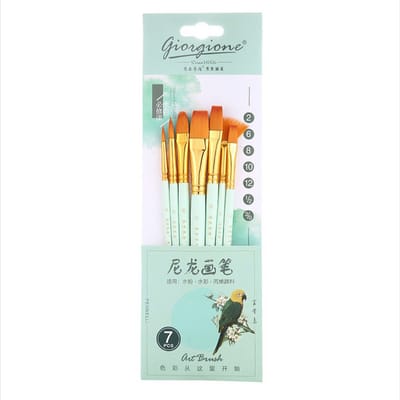 Giorgione Bird Series 7-Piece Set of Gouache and Watercolor Brushes with Nylon Bristles for Acrylic and Oil Painting Coloring_img_3