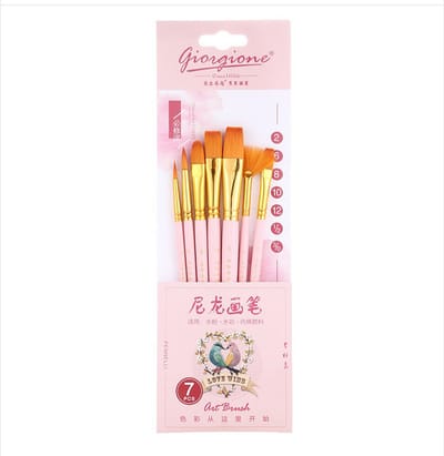 Giorgione Bird Series 7-Piece Set of Gouache and Watercolor Brushes with Nylon Bristles for Acrylic and Oil Painting Coloring_img_4